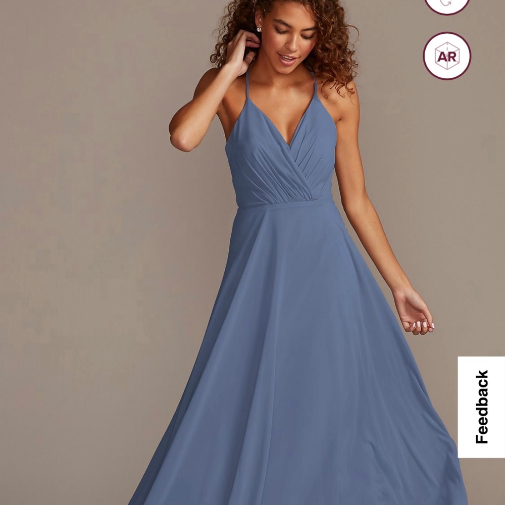David’s Bridal: Steel Blue bridesmaid dress size 6